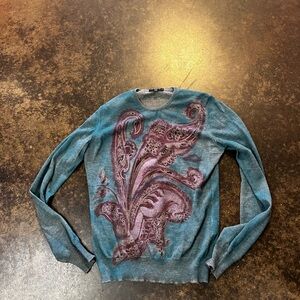 Etro paisley cashmere silk Crewneck 42 S